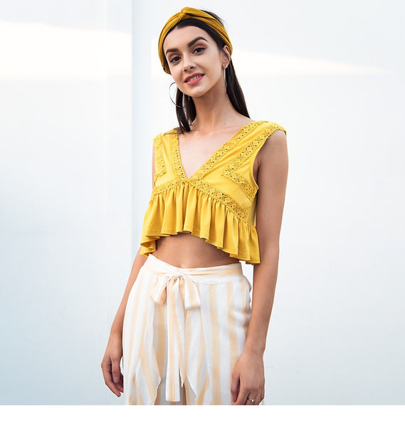 Sexy V Neck Chiffon Camisole Tank