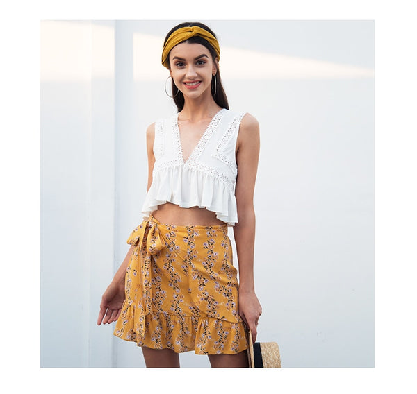 Sexy V Neck Chiffon Camisole Tank