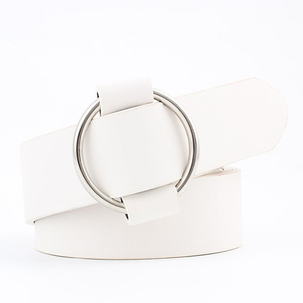 Designer Round Buckle Ladies Belts
