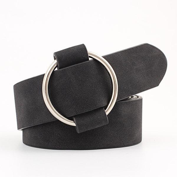 Designer Round Buckle Ladies Belts
