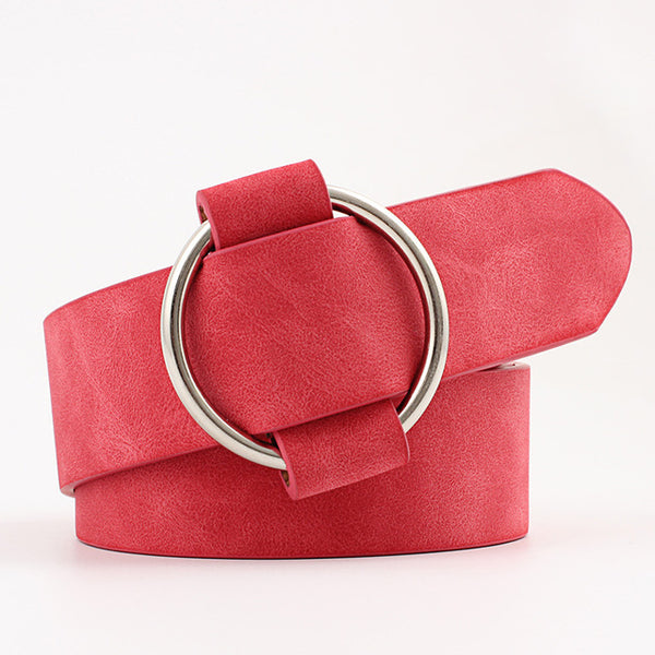 Designer Round Buckle Ladies Belts