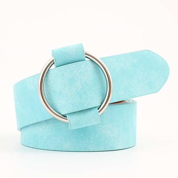 Designer Round Buckle Ladies Belts