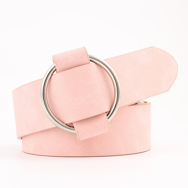 Designer Round Buckle Ladies Belts