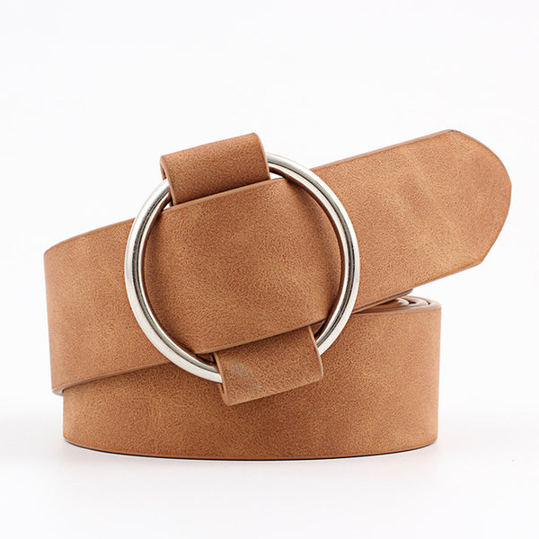 Designer Round Buckle Ladies Belts