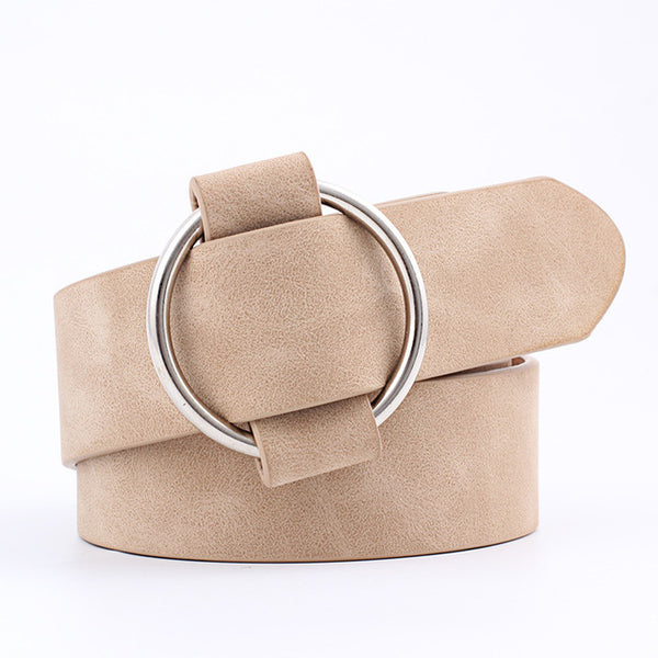 Designer Round Buckle Ladies Belts