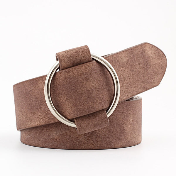 Designer Round Buckle Ladies Belts