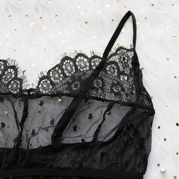 Floral Wire Free Lace Bra Set