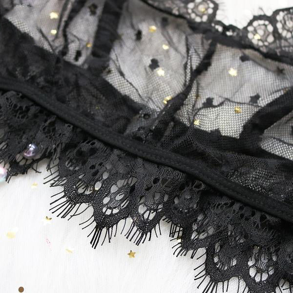 Floral Wire Free Lace Bra Set