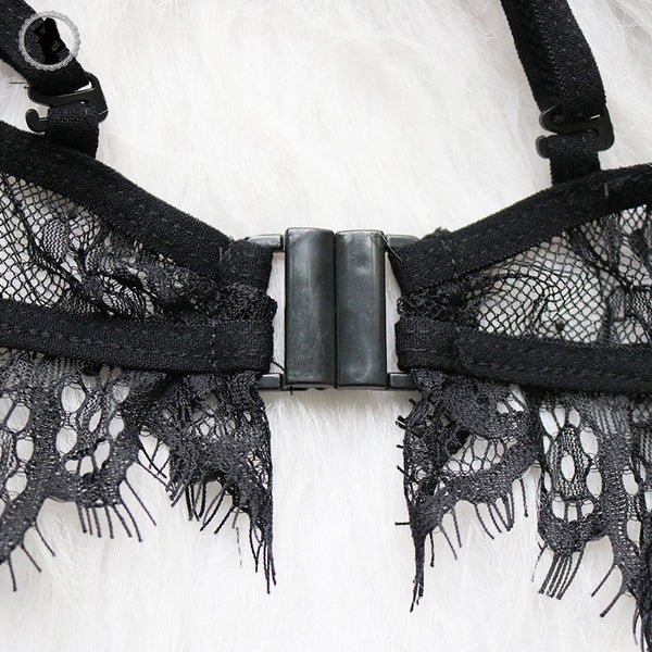 Floral Wire Free Lace Bra Set