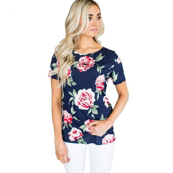 Short Sleeve O-Neck Striped Tees