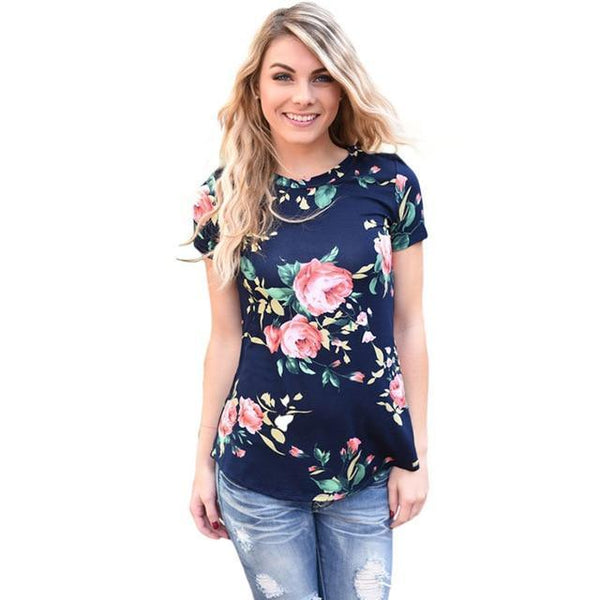 Short Sleeve O-Neck Striped Tees