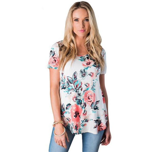 Short Sleeve O-Neck Striped Tees