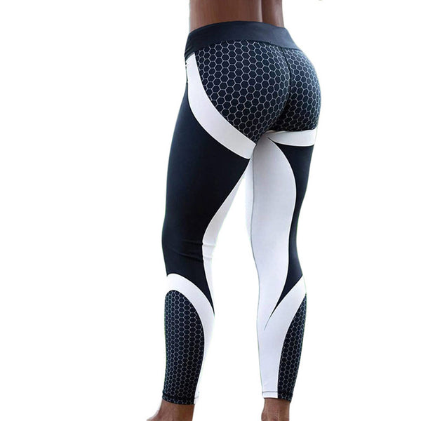 Mesh Pattern Print Fitness Leggings