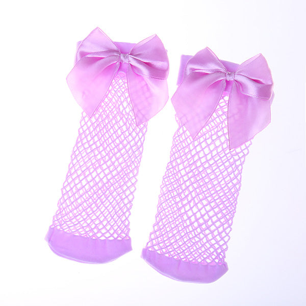 Black Breathable Bow knot Socks