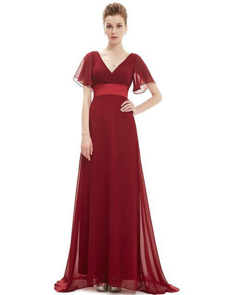 Flutter Sleeve Long Women Gown