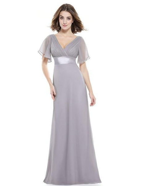 Flutter Sleeve Long Women Gown
