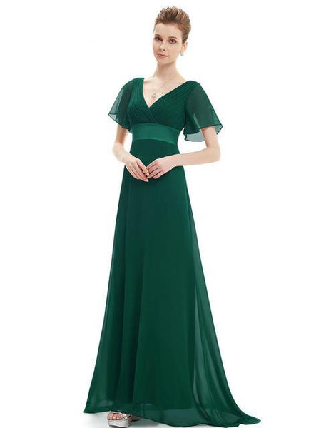 Flutter Sleeve Long Women Gown