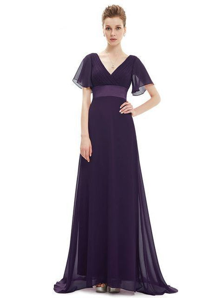 Flutter Sleeve Long Women Gown