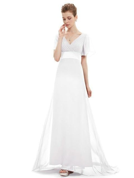 Flutter Sleeve Long Women Gown