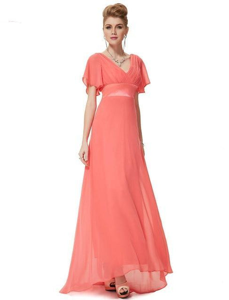 Flutter Sleeve Long Women Gown