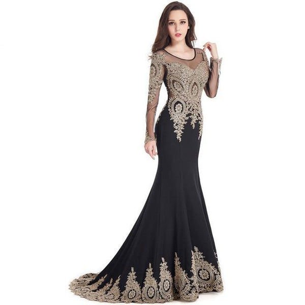Kaftan Long Sleeve Mermaid Evening Dress
