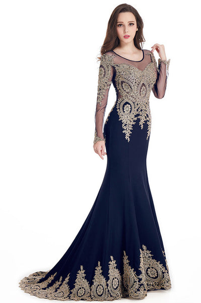 Kaftan Long Sleeve Mermaid Evening Dress