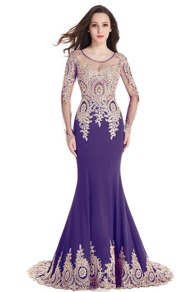Kaftan Long Sleeve Mermaid Evening Dress