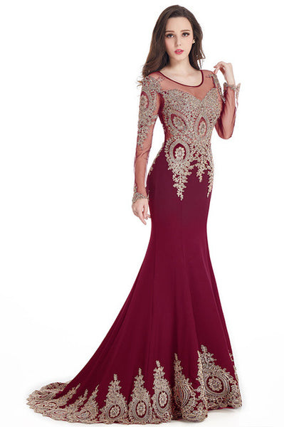 Kaftan Long Sleeve Mermaid Evening Dress