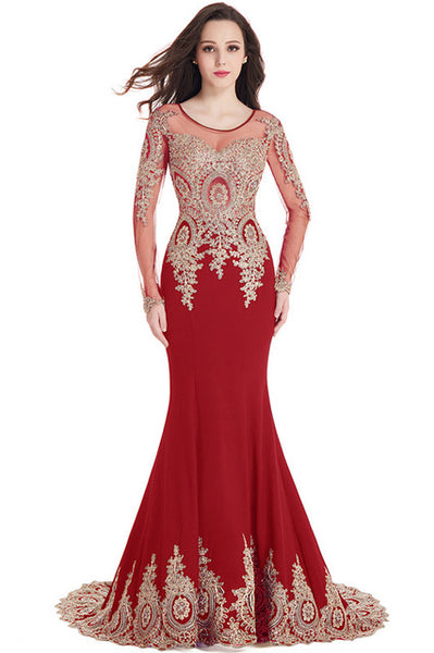 Kaftan Long Sleeve Mermaid Evening Dress