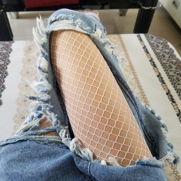 Medium Grid High Waist Stocking