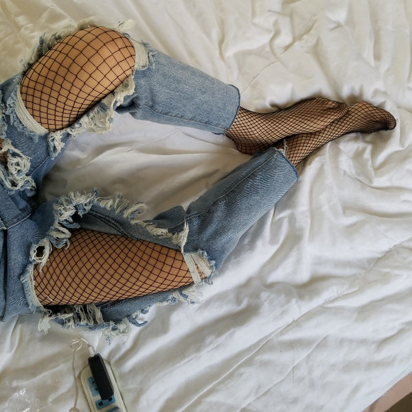 Medium Grid High Waist Stocking