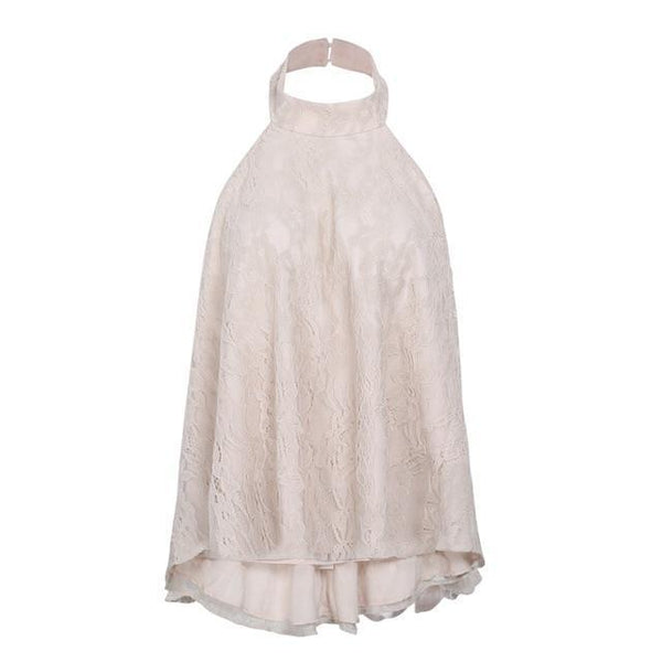 Halter Backless Lace Top