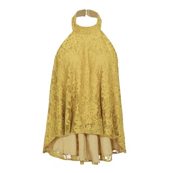 Halter Backless Lace Top