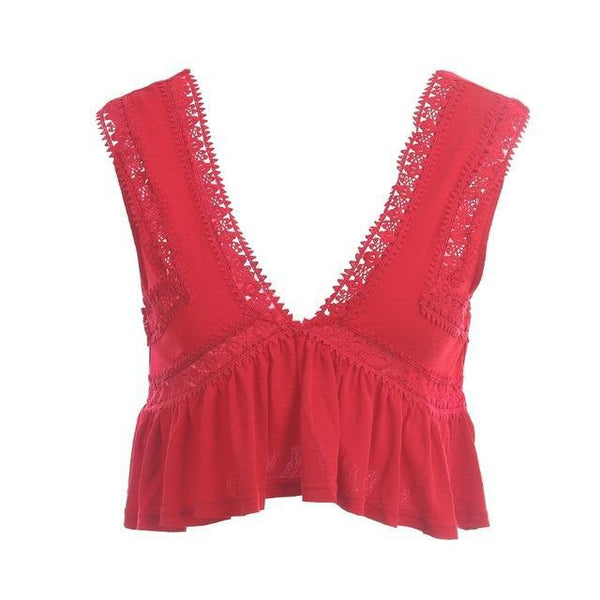 Sexy V Neck Chiffon Camisole Tank