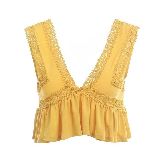Sexy V Neck Chiffon Camisole Tank