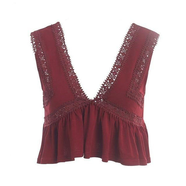 Sexy V Neck Chiffon Camisole Tank