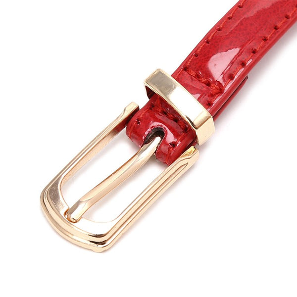 Candy Color Metal Buckle Thin Casual Belt For Women