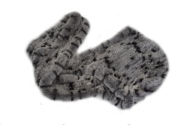 Real Rex Rabbit Fur Hooded Scarf