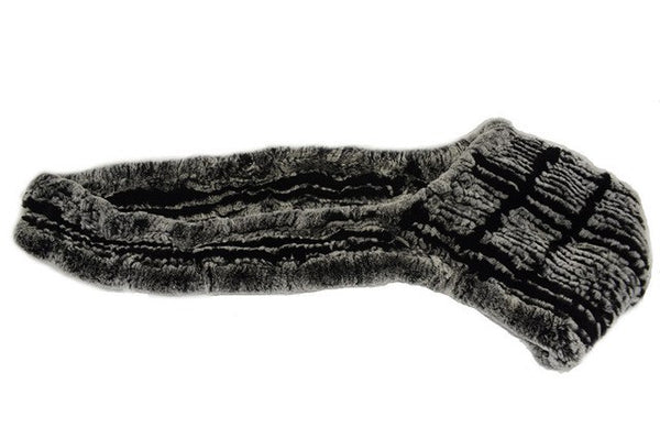Real Rex Rabbit Fur Hooded Scarf