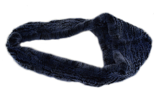 Real Rex Rabbit Fur Hooded Scarf