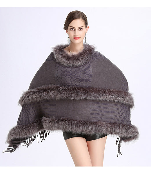 Fake Cashmere Two Layers Fur Scarves