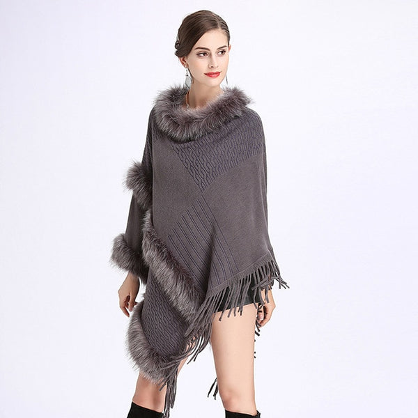 Fake Cashmere Two Layers Fur Scarves