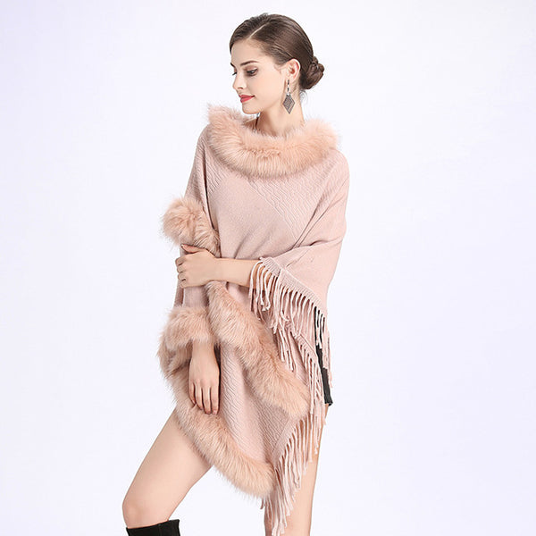 Fake Cashmere Two Layers Fur Scarves