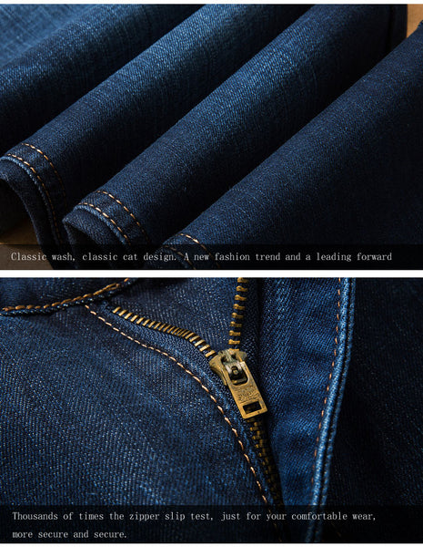 Deep Blue Stretch Denim Jeans For Men's