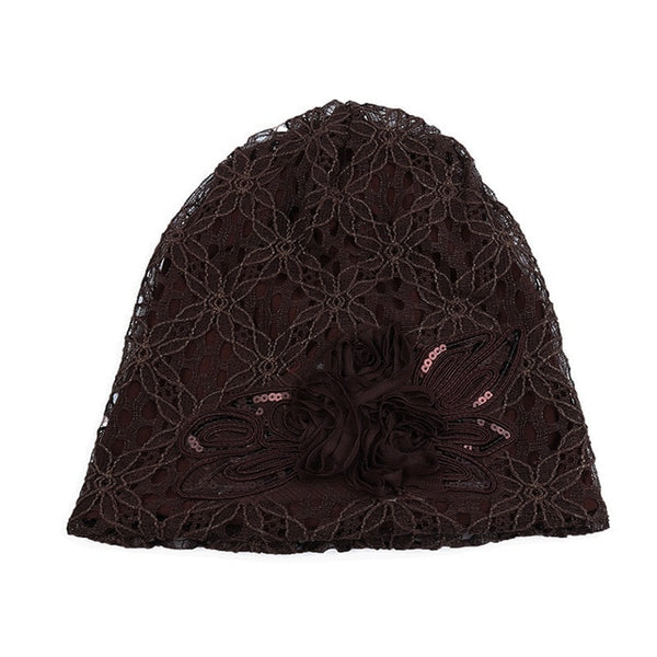 Lace Slouchy Butterfly Beanie