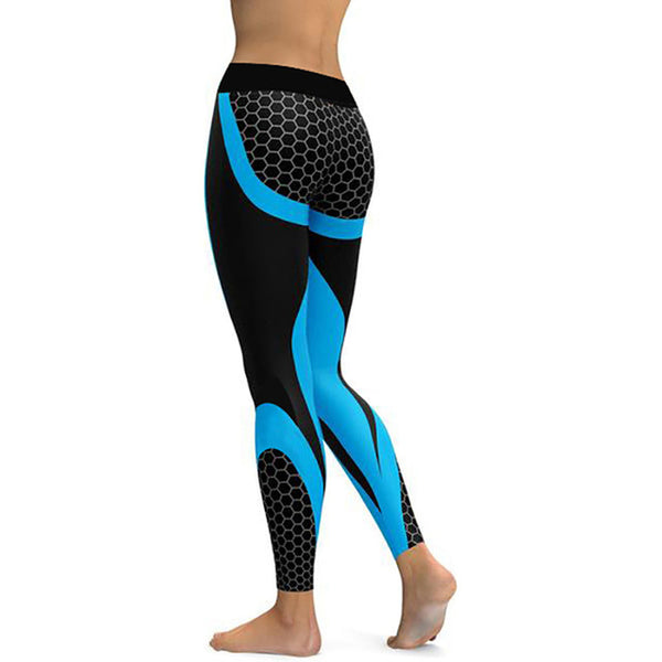 Mesh Pattern Print Fitness Leggings