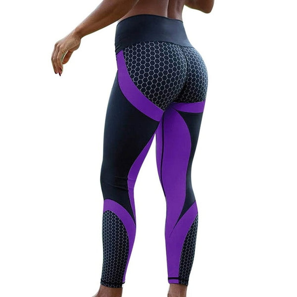 Mesh Pattern Print Fitness Leggings