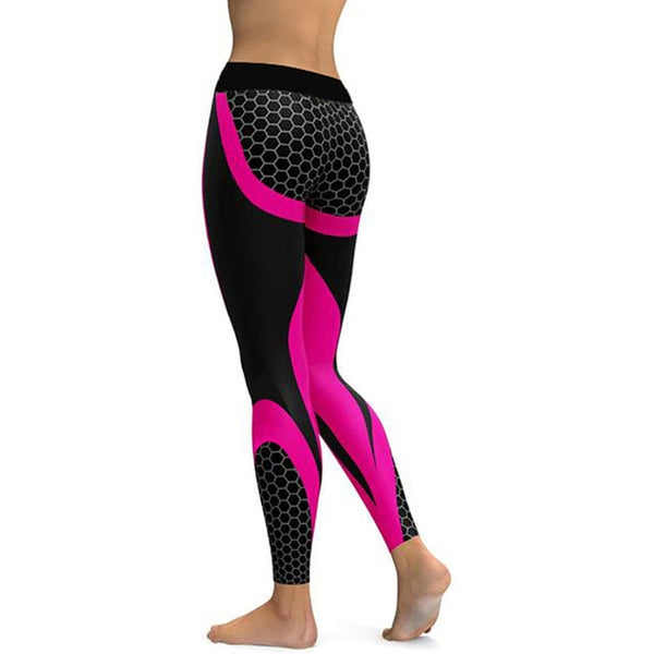 Mesh Pattern Print Fitness Leggings