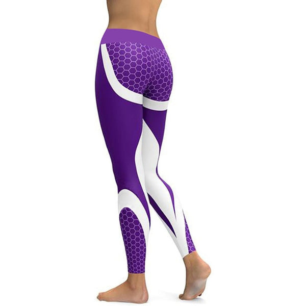 Mesh Pattern Print Fitness Leggings