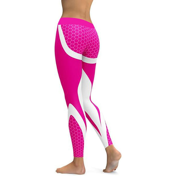 Mesh Pattern Print Fitness Leggings